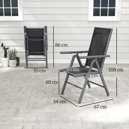 2PCS Folding Chair w/ Breathable Mesh Back and Seat, Dark Grey