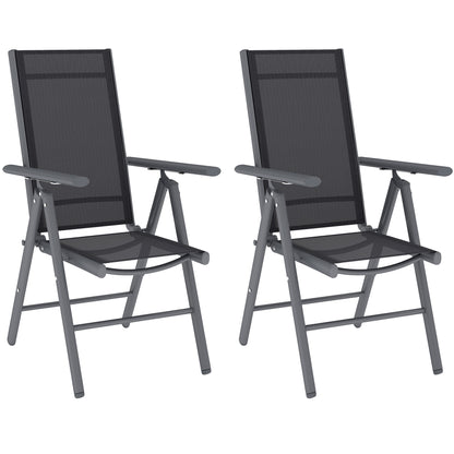 2PCS Folding Chair w/ Breathable Mesh Back and Seat, Dark Grey