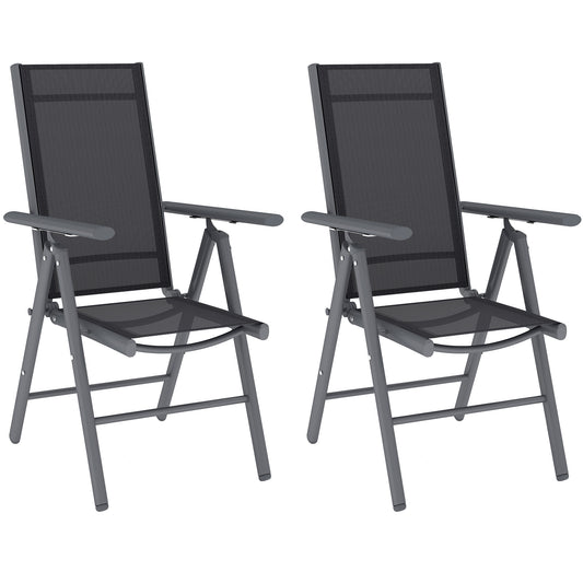 2PCS Folding Chair w/ Breathable Mesh Back and Seat, Dark Grey