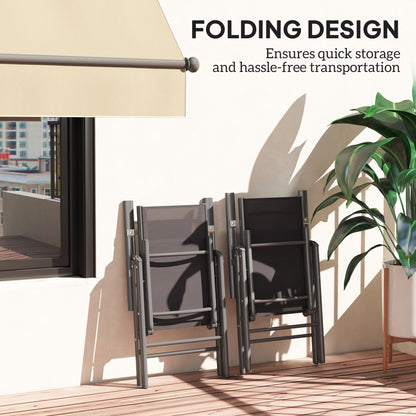 2PCS Folding Chair w/ Breathable Mesh Back and Seat, Dark Grey