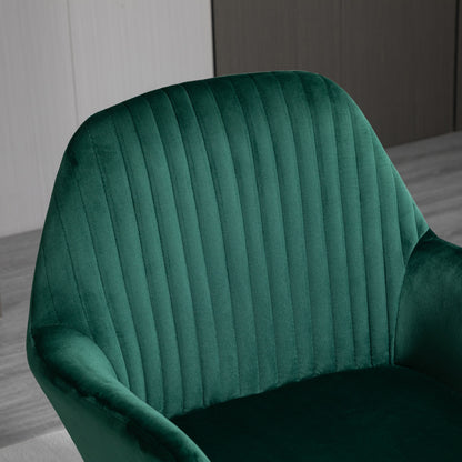 Modern Accent Chair Velvet-Feel Upholstered Lounge Armchair Green