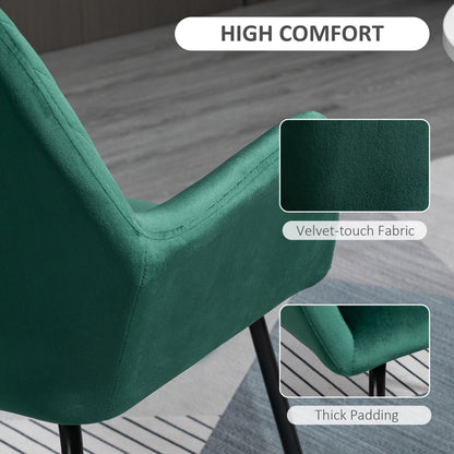 Modern Accent Chair Velvet-Feel Upholstered Lounge Armchair Green