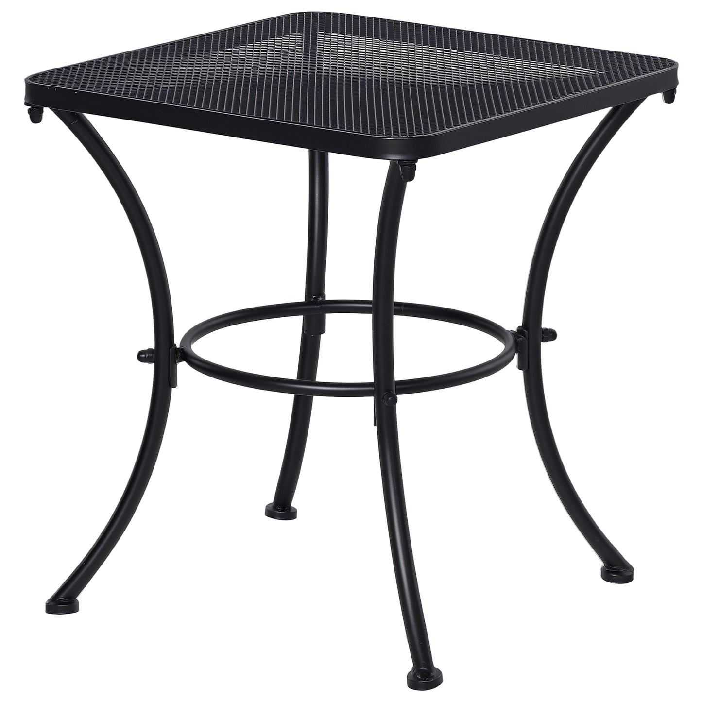 45cm Square Metal Outdoor Patio Bistro Table Coffee Desk Black