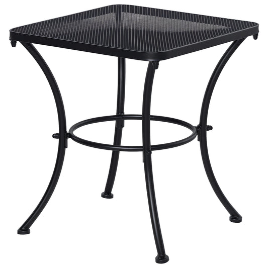 45cm Square Metal Outdoor Patio Bistro Table Coffee Desk Black