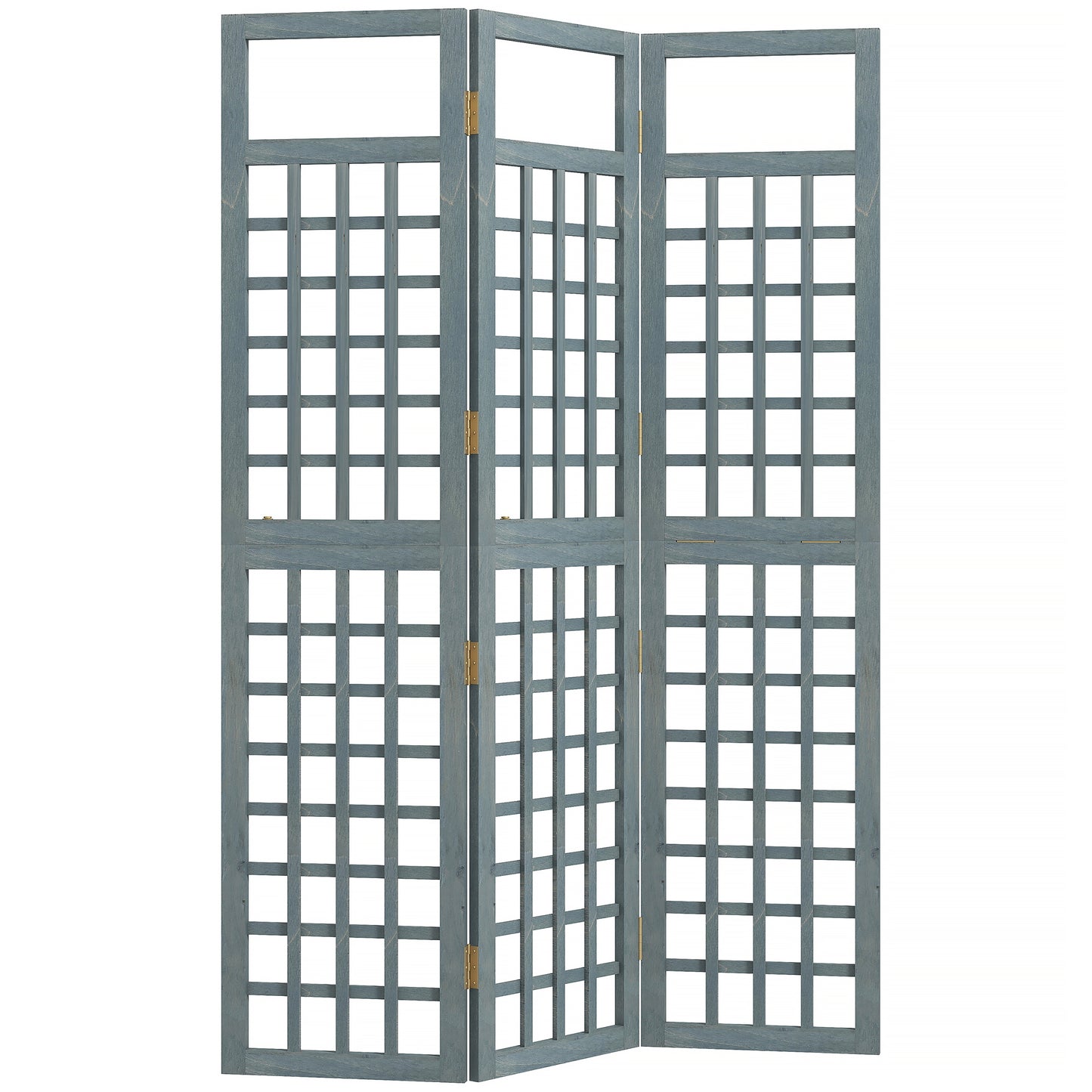 3-Panel Garden Privacy Screen, Foldable Wooden Divider, Grey