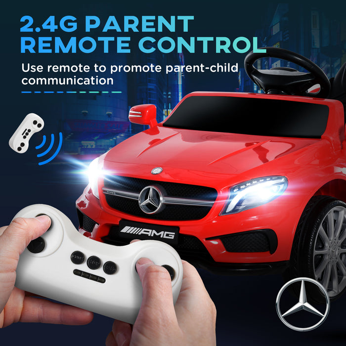 Compatible for 6V Kids Ride On Car Mercedes Benz GLA Licensed Toy toddler with Music Remote Control Rechargeable HeadTwo Speed Red