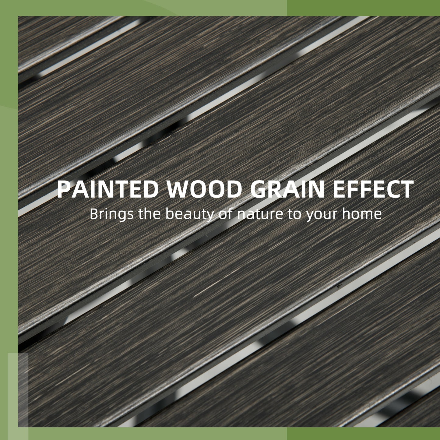 Round Garden Table Outdoor Side Table with Steel Frame Grey