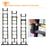 3.2m Extendable Aluminium Ladder, Portable 10 Step Ladder, Black