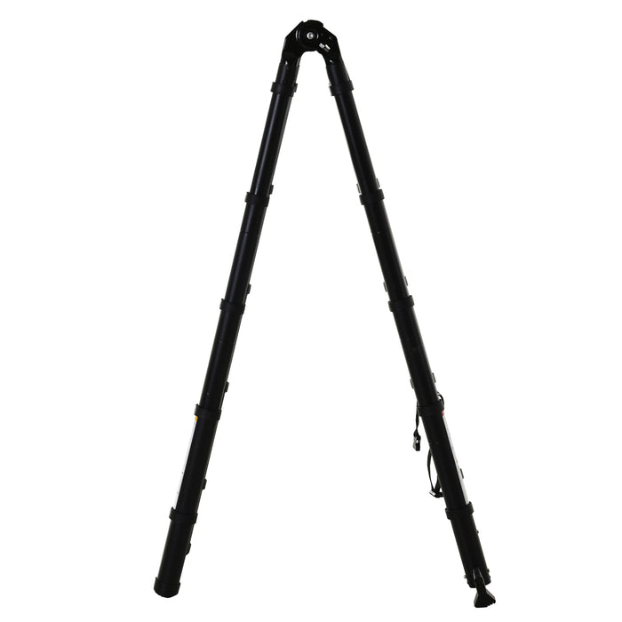 3.2m Extendable Aluminium Ladder, Portable 10 Step Ladder, Black