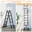 3.2m Extendable Aluminium Ladder, Portable 10 Step Ladder, Black