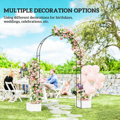 Garden Arch, 2.4 m High x 1.5 m Wide Metal Outdoor Wedding Arch