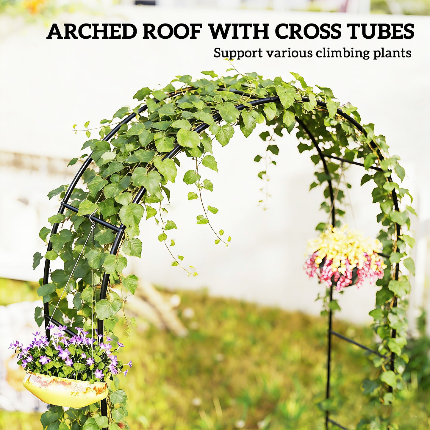 Garden Arch, 2.4 m High x 1.5 m Wide Metal Outdoor Wedding Arch