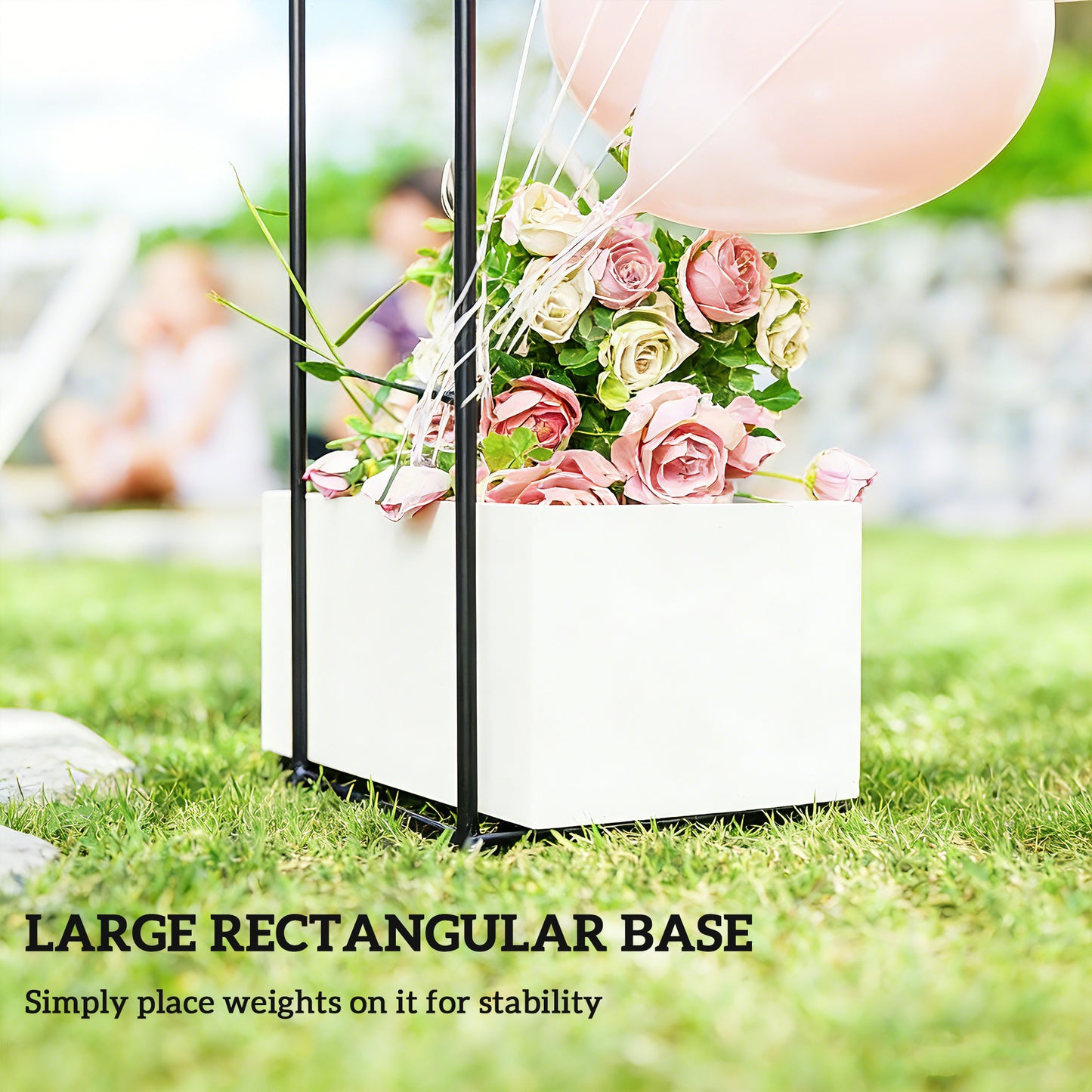 Garden Arch, 2.4 m High x 1.5 m Wide Metal Outdoor Wedding Arch