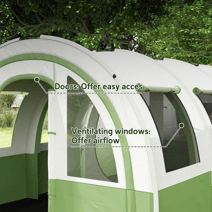 Camping Tent, 3000mm Waterproof Family Tent for 5-6 Man, Green