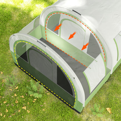 Camping Tent, 3000mm Waterproof Family Tent for 5-6 Man, Green