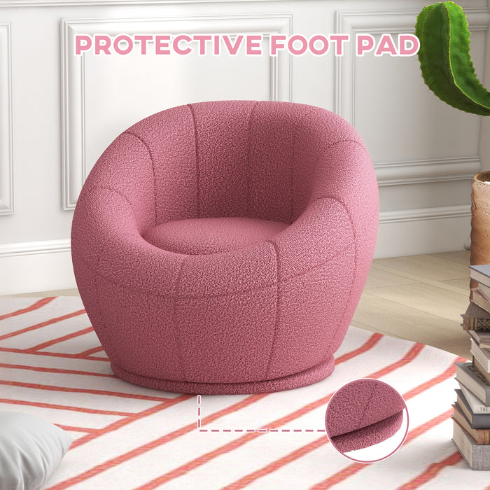 Modern Accent Chair, Swivel Upholstered Armchair for Living Room, Bedroom, Home Office, Pink