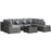 8 Pieces PE Rattan Corner Sofa Set Garden Furniture Set Patio Wicker Sofa Seater w/ Cushion Washable Cushion Cover Tempered Glass Table Grey