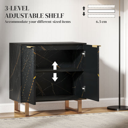 Sideboard, Buffet Cabinet with 2 Doors and Adjustable Shelves, Black