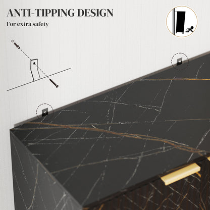 Sideboard, Buffet Cabinet with 2 Doors and Adjustable Shelves, Black