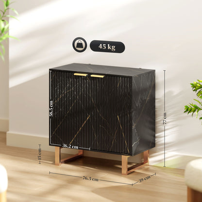 Sideboard, Buffet Cabinet with 2 Doors and Adjustable Shelves, Black