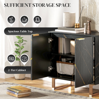 Sideboard, Buffet Cabinet with 2 Doors and Adjustable Shelves, Black