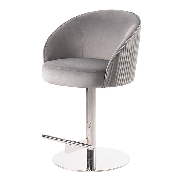 Ella Bar Stool - Dove Grey - Silver Base