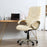 Home Office Chair High Back Computer Desk Chair with Faux Leather Adjustable Height Rocking Function Cream White