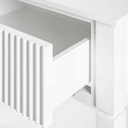 Heidi White Console Table Brass/Silver
