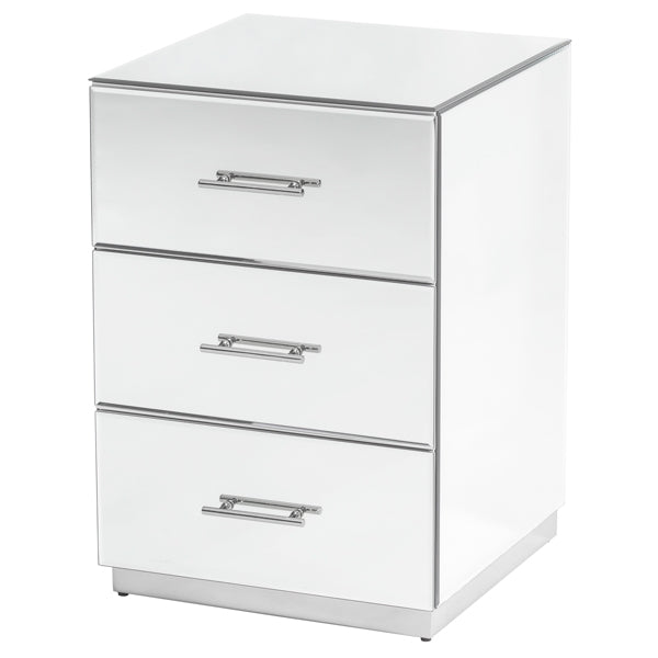 Harper Mirrored Side Table – Silver Details