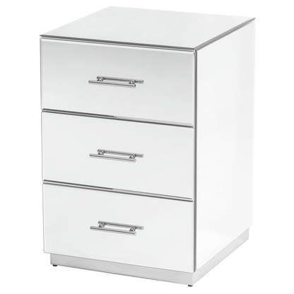 Harper Mirrored Side Table – Silver Details