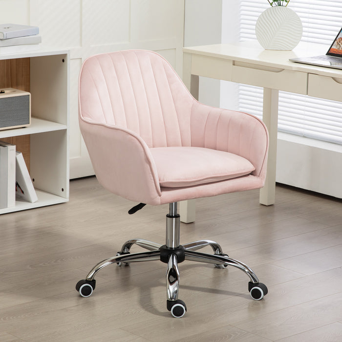 Office Chair, Swivel Desk Chair w/ Adjustable Height, Pink