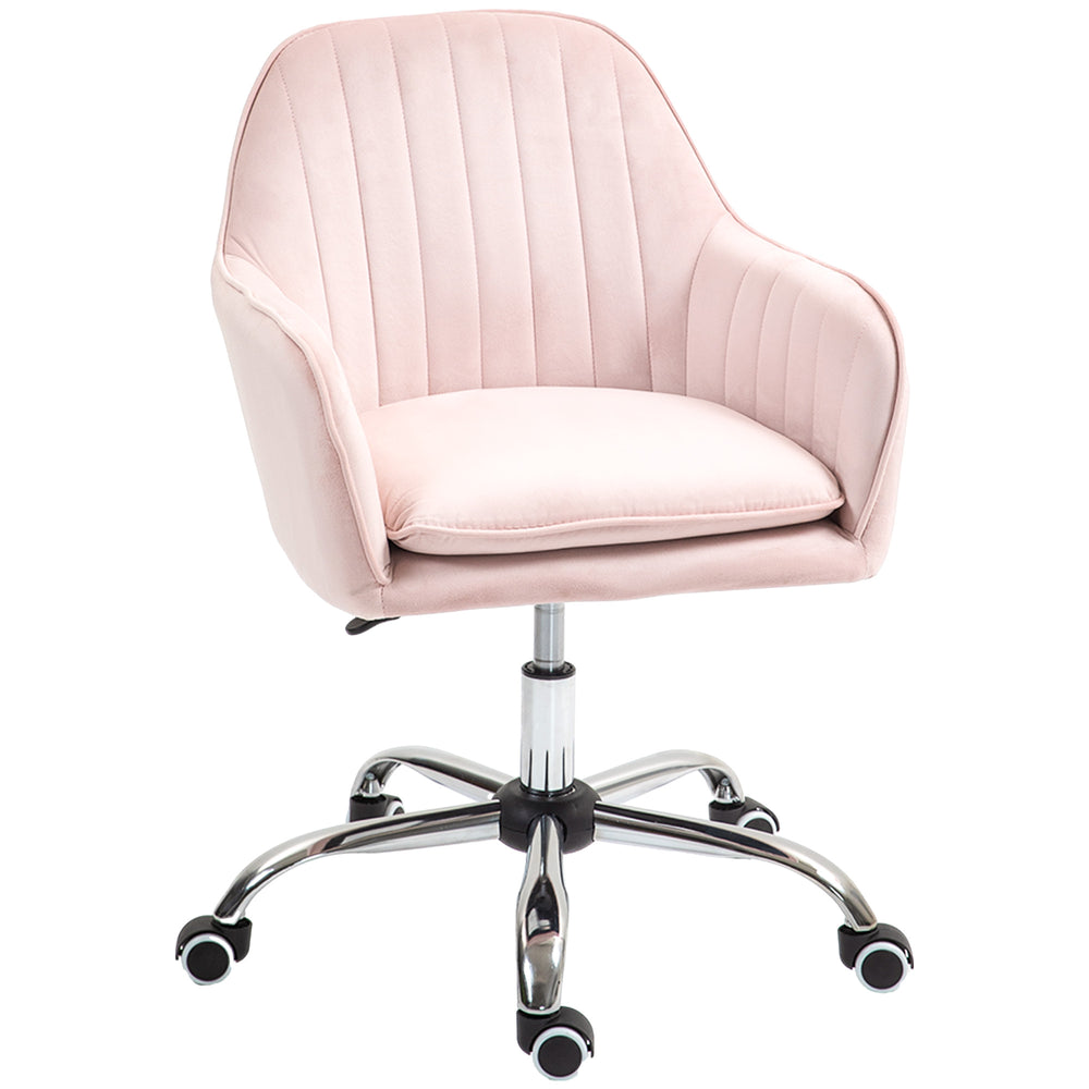 Office Chair, Swivel Desk Chair w/ Adjustable Height, Pink