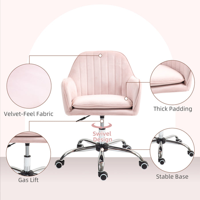 Office Chair, Swivel Desk Chair w/ Adjustable Height, Pink