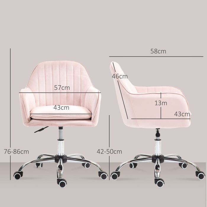 Office Chair, Swivel Desk Chair w/ Adjustable Height, Pink