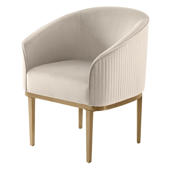 Ella Dining Chair - Chalk - Brass Base