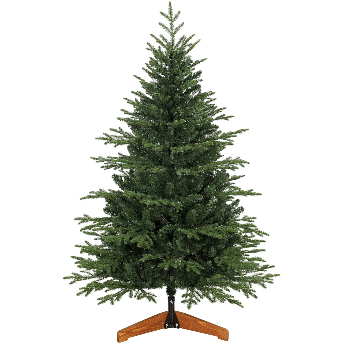150 cm Artificial Christmas Tree Solid Pine Wood Stand, Green