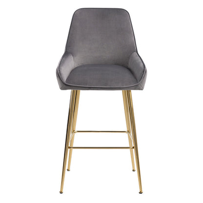 Watson Bar Stool - Storm Grey - Brass
