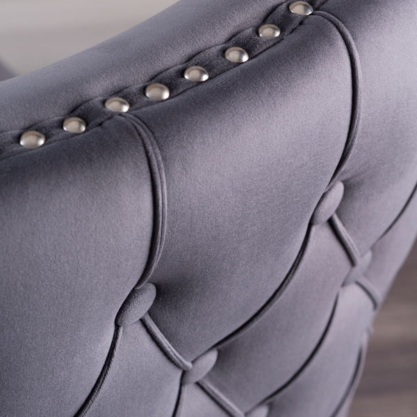 Margonia Dining Chair - Storm Grey with Pewter Legs