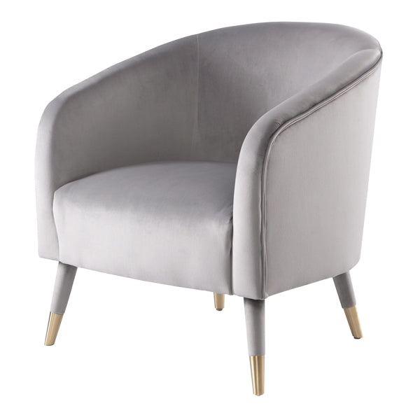 Bellucci Armchair - Dove Grey - Brass Caps