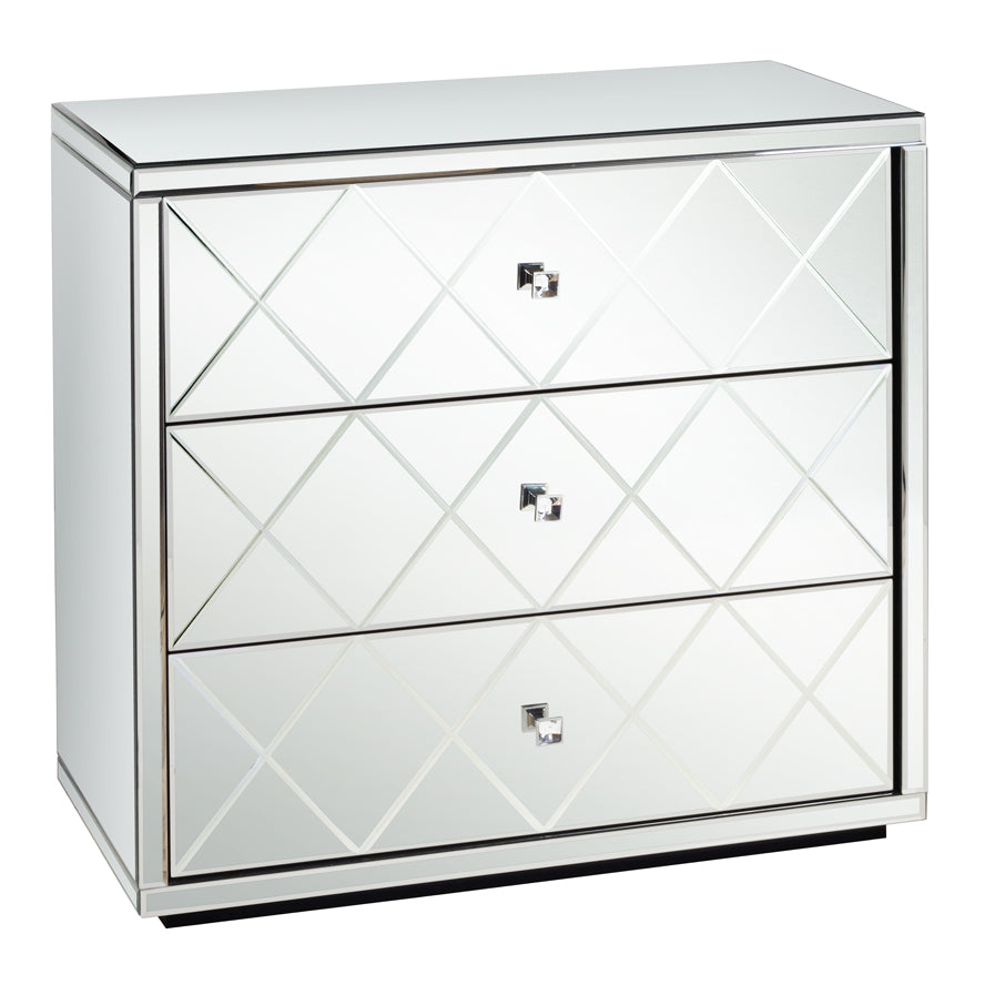 Knightsbridge Mirrored Three Drawer Chest