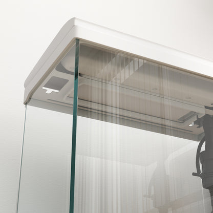 27L Fish Tank, Glass Aquarium with Filter System, LED Light, Water Pump, Fish Tank Starter Kits for Betta, Goldfish, Shrimps, Cold Water Fish, White