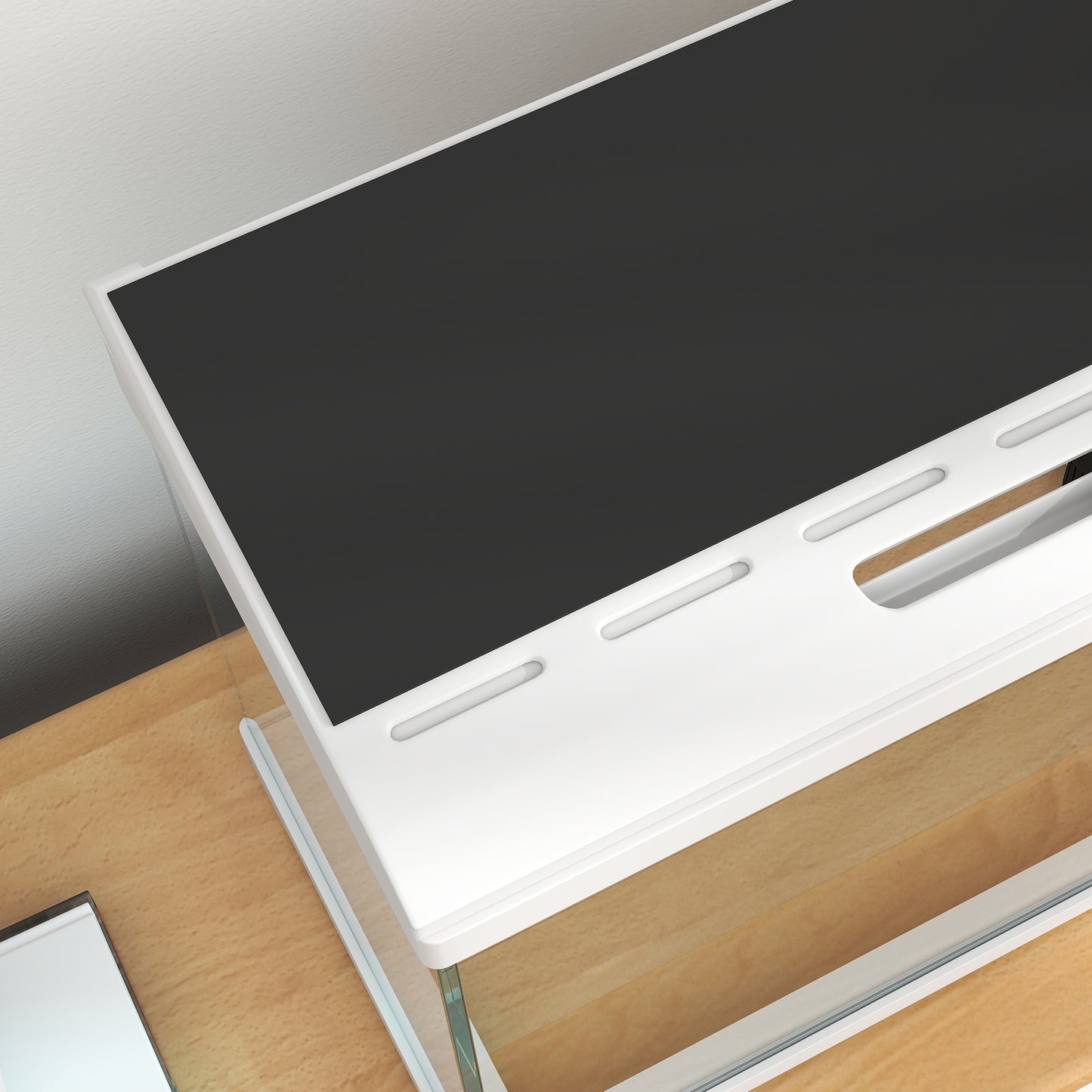 27L Fish Tank, Glass Aquarium with Filter System, LED Light, Water Pump, Fish Tank Starter Kits for Betta, Goldfish, Shrimps, Cold Water Fish, White