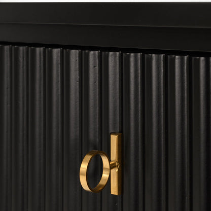 Set of 2 Heidi bedside tables - Black - Brass/Silver