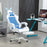 Racing Style Gaming Chair with Footrest Removable Rabbit Ears, Blue