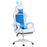 Racing Style Gaming Chair with Footrest Removable Rabbit Ears, Blue