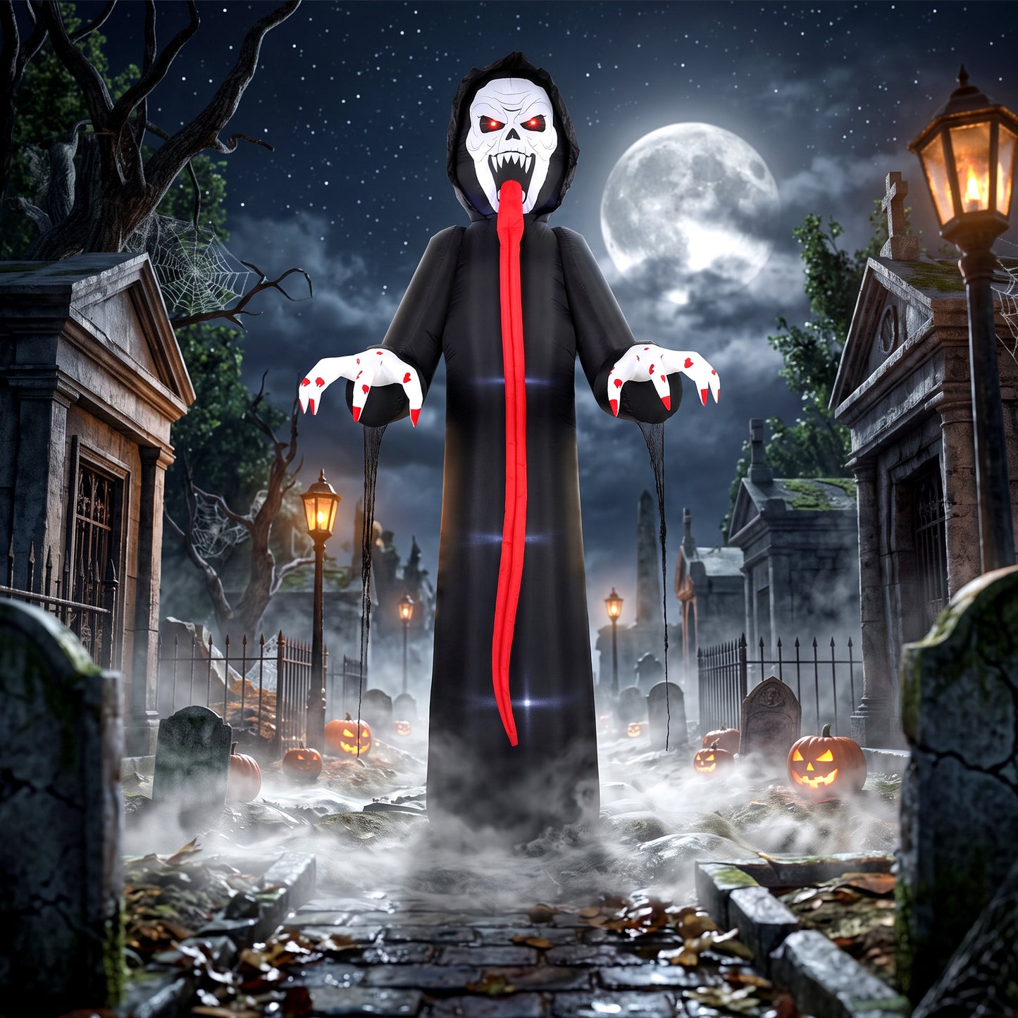 10 FT Halloween Inflatable Skeleton with Built-in LED Lights