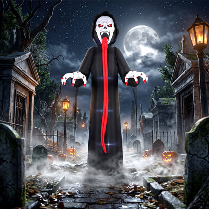 10 FT Halloween Inflatable Skeleton with Built-in LED Lights