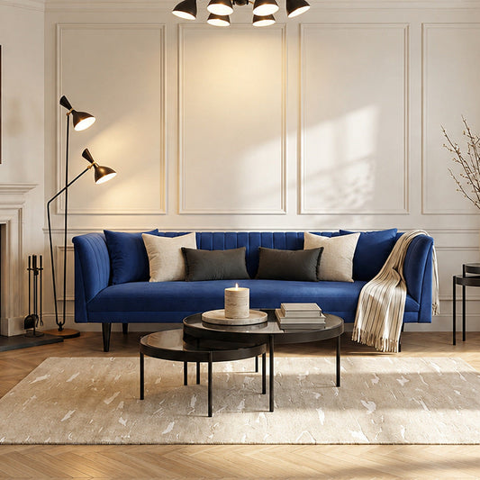 Baxter Three Seat Sofa - Navy Blue