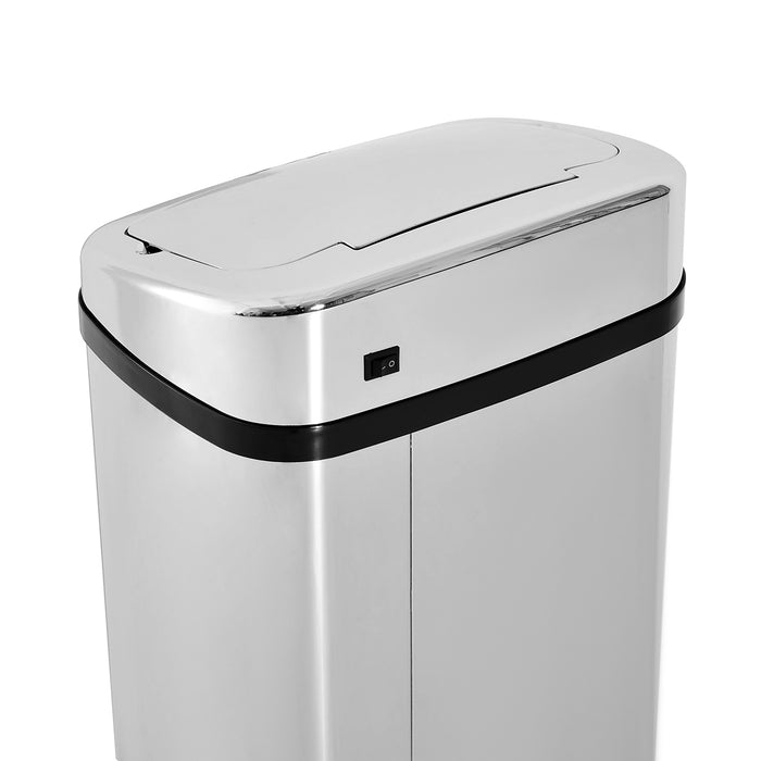 50L Infrared Touchless Automatic Motion Sensor Dustbin Stainless Steel Trash Can Home Office