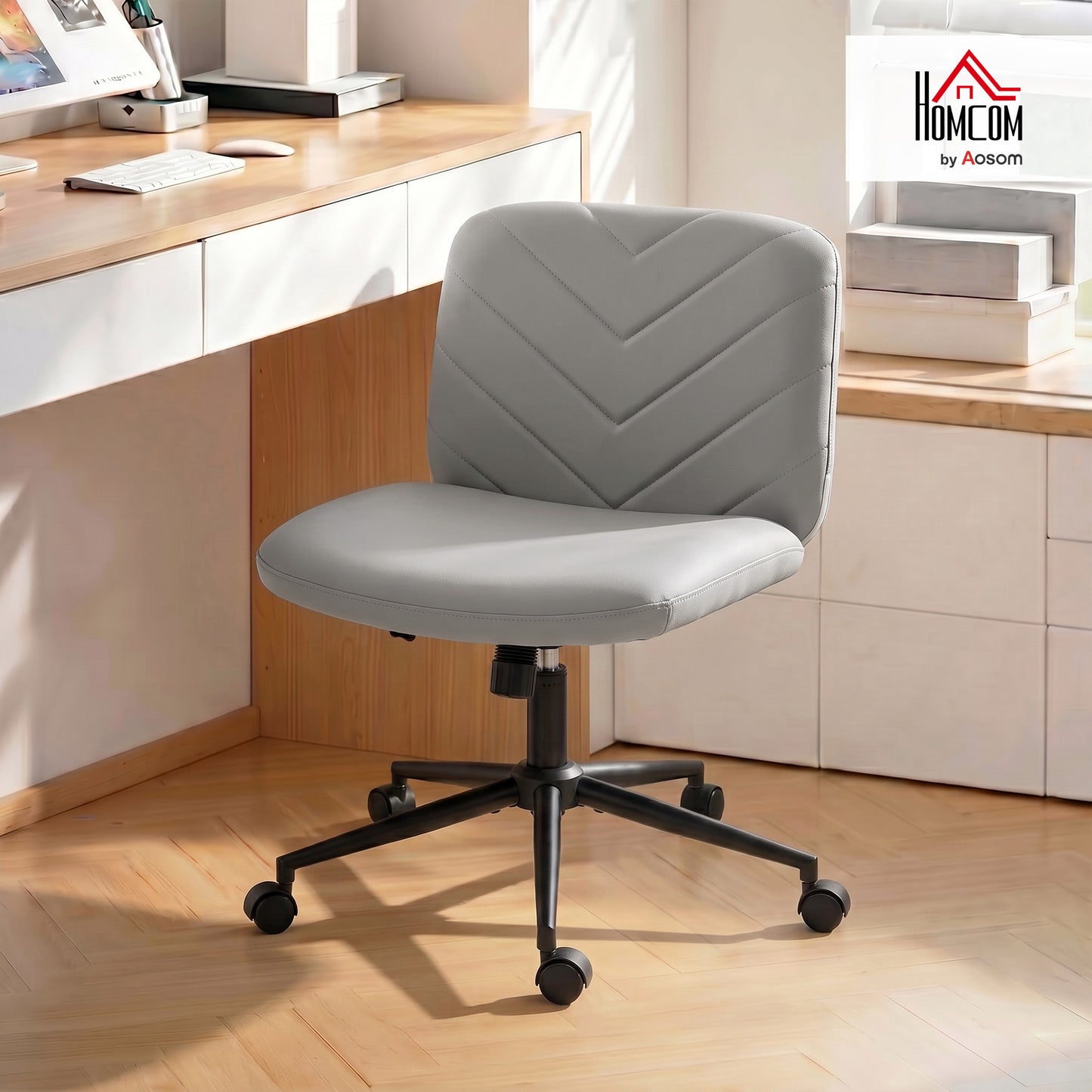 Criss Cross Legged Office Chair Height Adjustable Grey